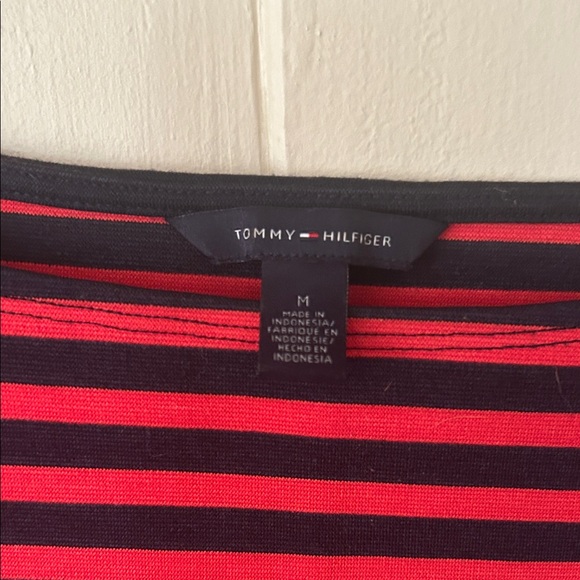 Tommy Hilfiger red and navy striped dress medium - Picture 2 of 4